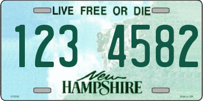 NH license plate 1234582