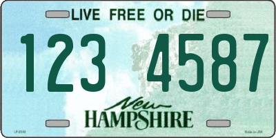 NH license plate 1234587