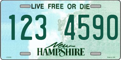 NH license plate 1234590