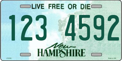 NH license plate 1234592
