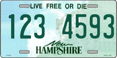 NH license plate 1234593