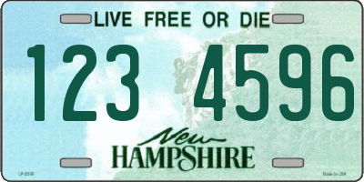 NH license plate 1234596
