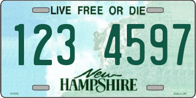 NH license plate 1234597