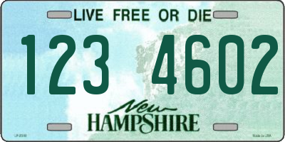 NH license plate 1234602