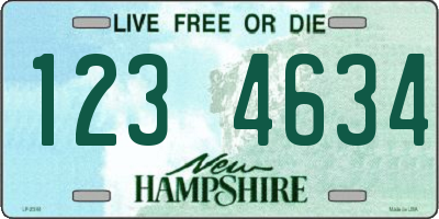 NH license plate 1234634