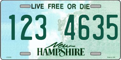 NH license plate 1234635