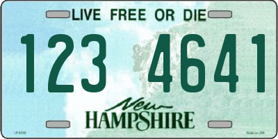 NH license plate 1234641