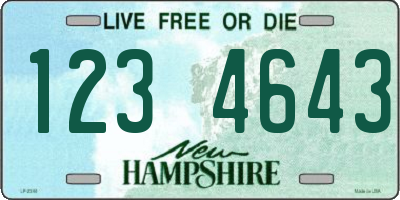 NH license plate 1234643