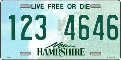 NH license plate 1234646