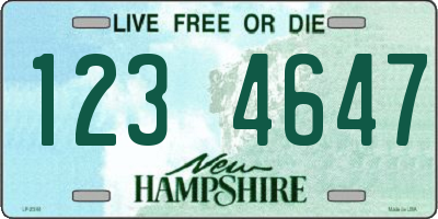 NH license plate 1234647