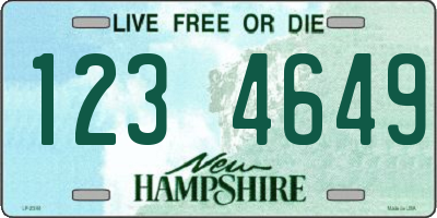 NH license plate 1234649