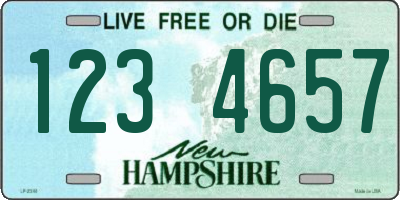 NH license plate 1234657