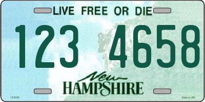 NH license plate 1234658
