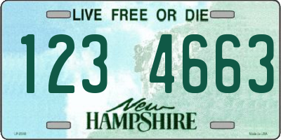 NH license plate 1234663