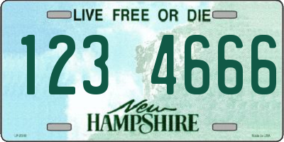 NH license plate 1234666