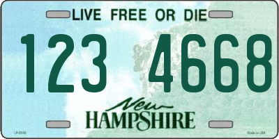 NH license plate 1234668