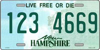 NH license plate 1234669
