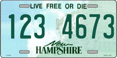 NH license plate 1234673