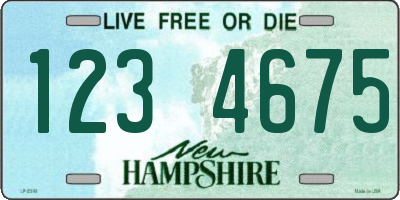 NH license plate 1234675