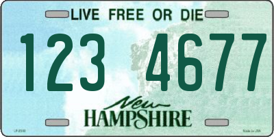 NH license plate 1234677
