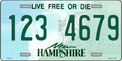 NH license plate 1234679