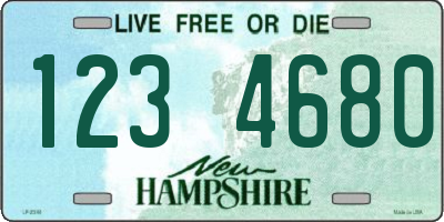 NH license plate 1234680