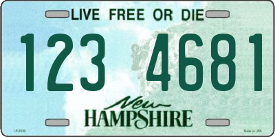NH license plate 1234681