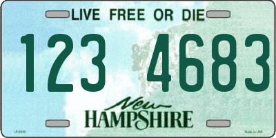 NH license plate 1234683