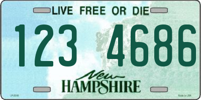 NH license plate 1234686