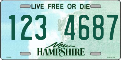 NH license plate 1234687