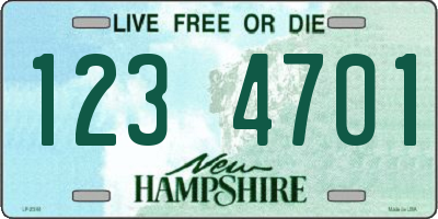 NH license plate 1234701