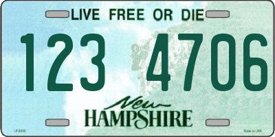 NH license plate 1234706