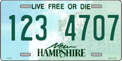 NH license plate 1234707