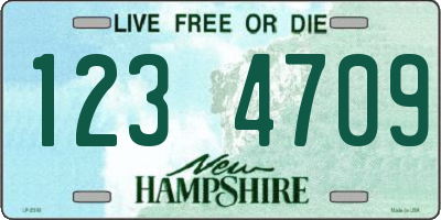 NH license plate 1234709