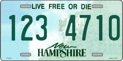 NH license plate 1234710