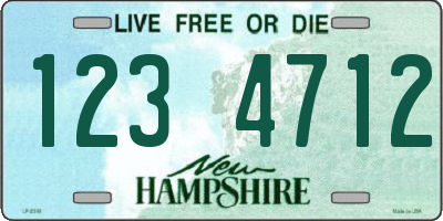 NH license plate 1234712