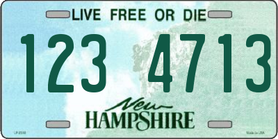 NH license plate 1234713