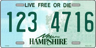 NH license plate 1234716