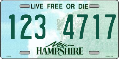 NH license plate 1234717