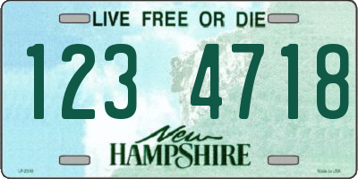 NH license plate 1234718