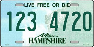 NH license plate 1234720