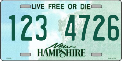 NH license plate 1234726