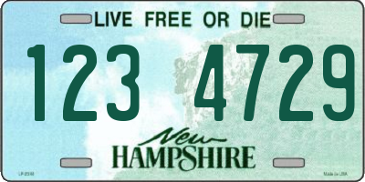 NH license plate 1234729