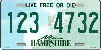 NH license plate 1234732