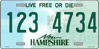 NH license plate 1234734