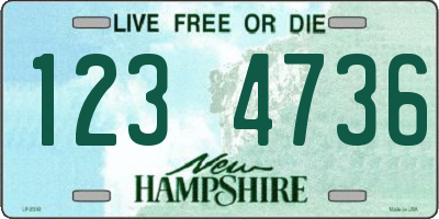 NH license plate 1234736
