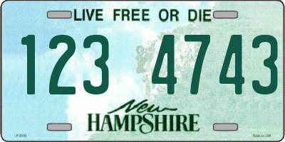 NH license plate 1234743