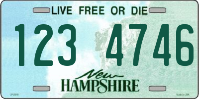 NH license plate 1234746