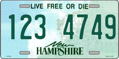 NH license plate 1234749