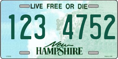 NH license plate 1234752